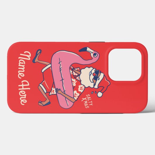 Mele Kalikimaka Santa Flamingo Christmas Getaways Case-Mate iPhone Hülle (Rückseite (Horizontal))