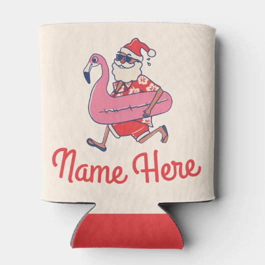 Mele Kalikimaka Santa Flamingo Christmas Getaways Dosenkühler (Rückseite)
