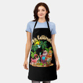 Mele Kalikimaka Santa Flamingo Tropical Christmas Schürze (Getragen)