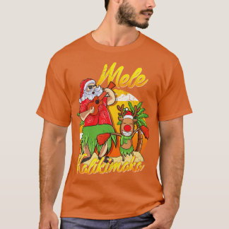 Mele Kalikimaka Santa Hawaiianischer Weihnachten I T-Shirt