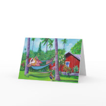 Mele Kalikimaka Santa on Feria Card