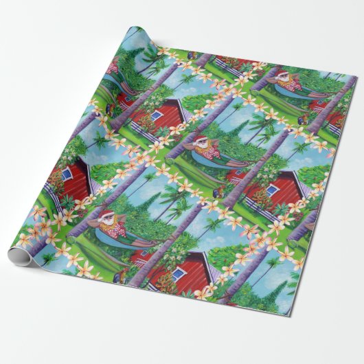Mele Kalikimaka Santa on Vacation in Hawaii Geschenkpapier (Ungerollt)