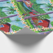 Mele Kalikimaka Santa on Vacation in Hawaii Geschenkpapier (Ecke)