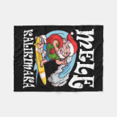 Mele Kalikimaka Santa Surfing Hawaii Christmas Fleecedecke (Vorderseite (Horizontal))