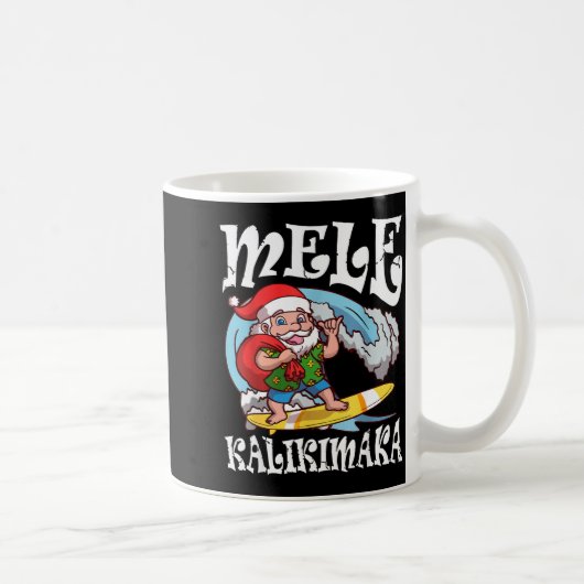 Mele Kalikimaka Santa Surfing Hawaii Christmas  Kaffeetasse (Rechts)