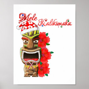 Mele Kalikimaka Santa Tiki Poster