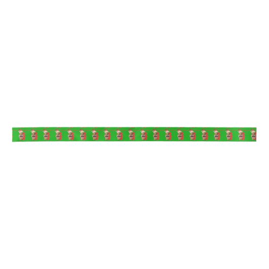 Mele Kalikimaka Santa Tiki Satinband (Vorderseite)