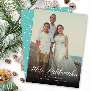 Mele Kalikimaka Script Modern Christmas Foto Feiertagskarte