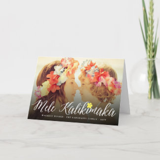 Mele Kalikimaka Script Modern Christmas Foto Feiertagskarte