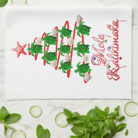 Mele Kalikimaka Sea Turtles Handtuch (Gefaltet)