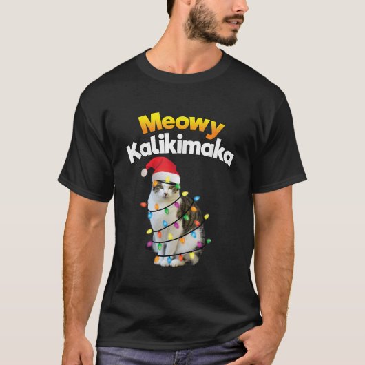 Mele Kalikimaka Shirt Hawaiian Merry Christmas Cat (Vorderseite)