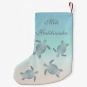 Mele Kalikimaka | Silbermeerschildkröten Hawaii Kleiner Weihnachtsstrumpf (Rückseite)