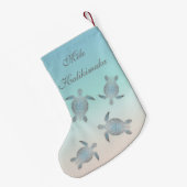 Mele Kalikimaka | Silbermeerschildkröten Hawaii Kleiner Weihnachtsstrumpf (Rückseite (Hängend))
