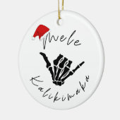 Mele Kalikimaka Skull Keramik Ornament (Links)