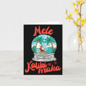 Mele Kalikimaka Snow Globe Santa Vintage Hawaiian  Karte (Gelbe Blume)