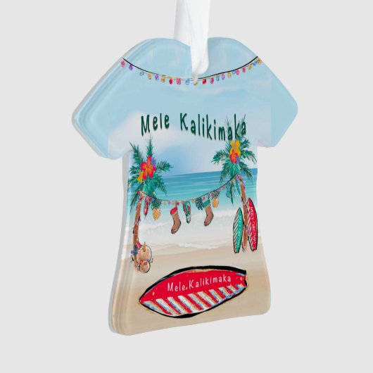 Mele Kalikimaka Surf Board Ornament (Vorderseite)