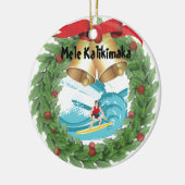 Mele Kalikimaka Surfer Keramik Ornament (Links)