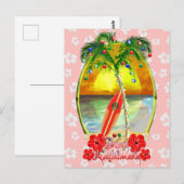 Mele Kalikimaka Surfing Postkarte (Vorne/Hinten)