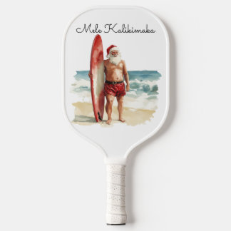 Mele Kalikimaka - Surfing Santa Pickleball Set Schläger