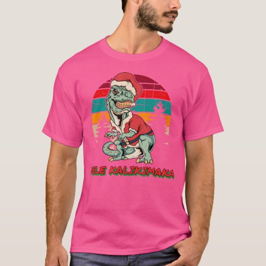 Mele Kalikimaka T Rex Shirt Hawaii Weihnachten (Vorderseite)