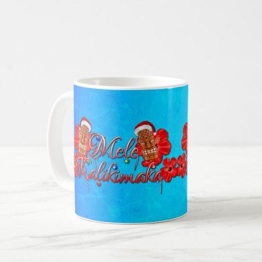 Mele Kalikimaka Tiki Kaffeetasse (Vorderseite Links)