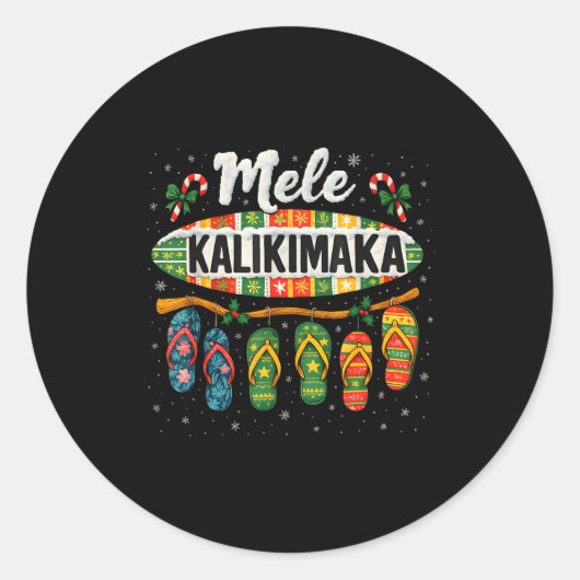 Mele Kalikimaka Trocal Christmas Flip Flop  Runder Aufkleber (Vorderseite)