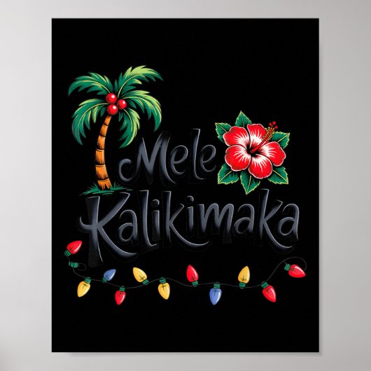 Mele Kalikimaka Trocal Christmas Hawaiian Xmas Fam Poster (Vorne)