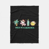 Mele Kalikimaka Trocal Palm Tree Santa Surfing Haw Fleecedecke (Vorderseite)