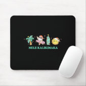 Mele Kalikimaka Trocal Palm Tree Santa Surfing Haw Mousepad (Mit Mouse)
