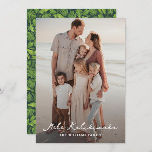 Mele Kalikimaka Tropical Blätter Foto Weihnachten