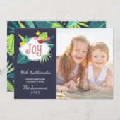 Mele Kalikimaka Tropical Christmas Foto Feiertagskarte (Vorne/Hinten)