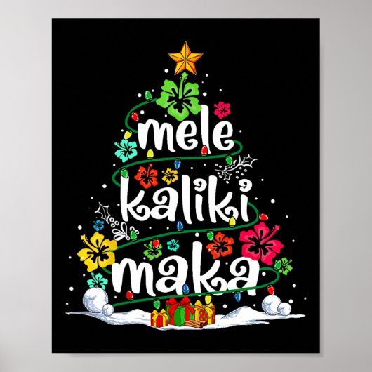 Mele Kalikimaka Tropical Christmas Hawaiian Santa Poster (Vorne)