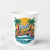 Mele Kalikimaka Tropical Christmas Pappbecher (Vorderseite)