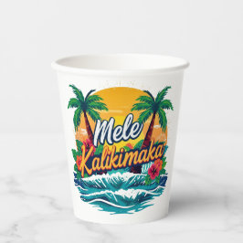 Mele Kalikimaka Tropical Christmas Pappbecher