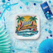 Mele Kalikimaka Tropical Christmas Pappteller (Party)
