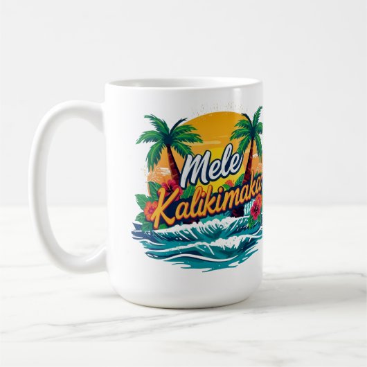 Mele Kalikimaka Tropical Christmas Unisex Kaffeetasse (Links)