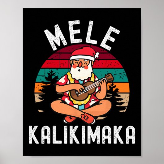 Mele Kalikimaka Tropical Hawaiian Frohe Weihnachte Poster (Vorne)
