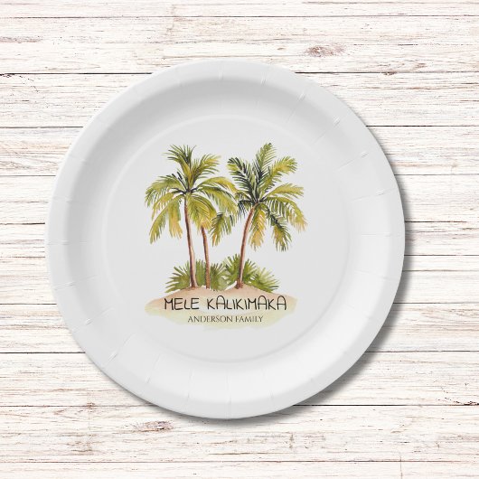 Mele Kalikimaka Tropical Hawaiian Weihnachten Pappteller