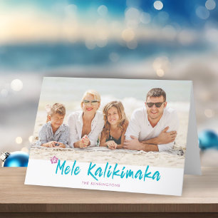 Mele Kalikimaka Tropical Hawaiian Weihnachts-Foto Feiertagskarte