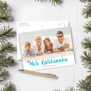 Mele Kalikimaka Tropical Hawaiian Weihnachts-Foto Feiertagspostkarte