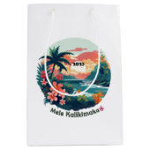 Mele Kalikimaka Tropical Island 2023 Label Mittlere Geschenktüte (Vorderseite)