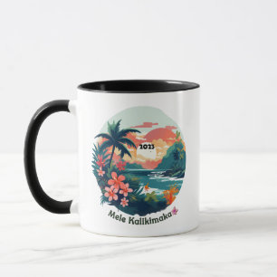 Mele Kalikimaka Tropical Island 2023 Label Tasse