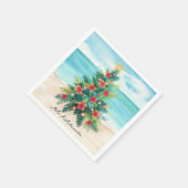 Mele Kalikimaka Tropical Palm Tree Christmas Serviette (Ecke)