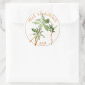 Mele Kalikimaka Tropical Palm Trees Weihnachten Runder Aufkleber (Tasche)