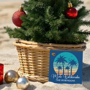 Mele Kalikimaka Tropical Sunset Christmas Party Geschenkanhänger