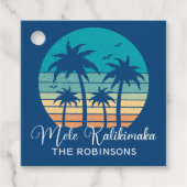 Mele Kalikimaka Tropical Sunset Christmas Party Geschenkanhänger (Vorderseite)