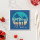 Mele Kalikimaka Tropical Sunset Christmas Party Serviette (Beispiel)