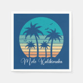 Mele Kalikimaka Tropical Sunset Christmas Party Serviette (Vorderseite)