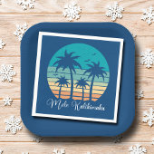 Mele Kalikimaka Tropical Sunset Christmas Party Serviette
