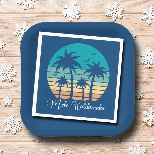 Mele Kalikimaka Tropical Sunset Christmas Party Serviette